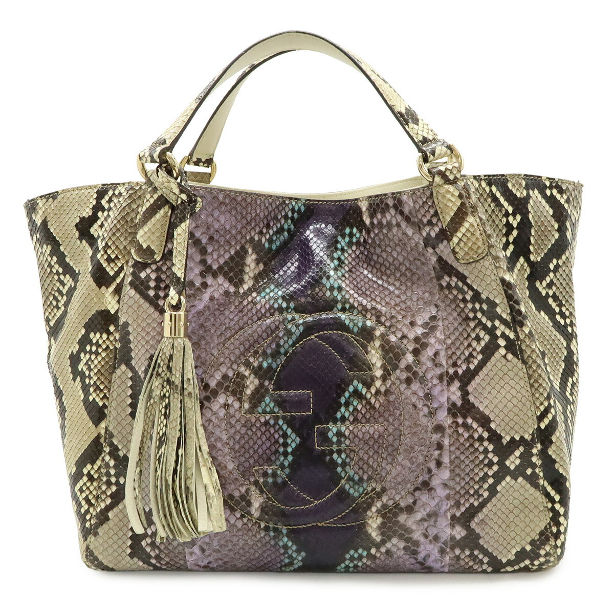 新品同様美品 GUCCI グッチ スネーク 蛇柄 ヘビ 461461 2WAY カメラバッグ ショルダーバッグ レザー ブラック レディース【中古】 グッチのクリスマス - タイガーやビーなど動植物を描いたバッグ＆小物