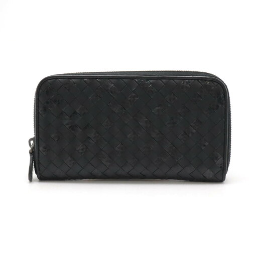 BOTTEGA VENETA ボッテガ ヴェネタ ボッテガベネタ イントレチャート ラウンドファスナー 長財布 レザー パイソン ブラック 黒 【中古】 BOTTEGA VENETA ボッテガ ヴェネタ ボッテガベネタ イントレチャート ラウンドファスナー 長財布 レザー パイソン ブラック 黒 【中古】