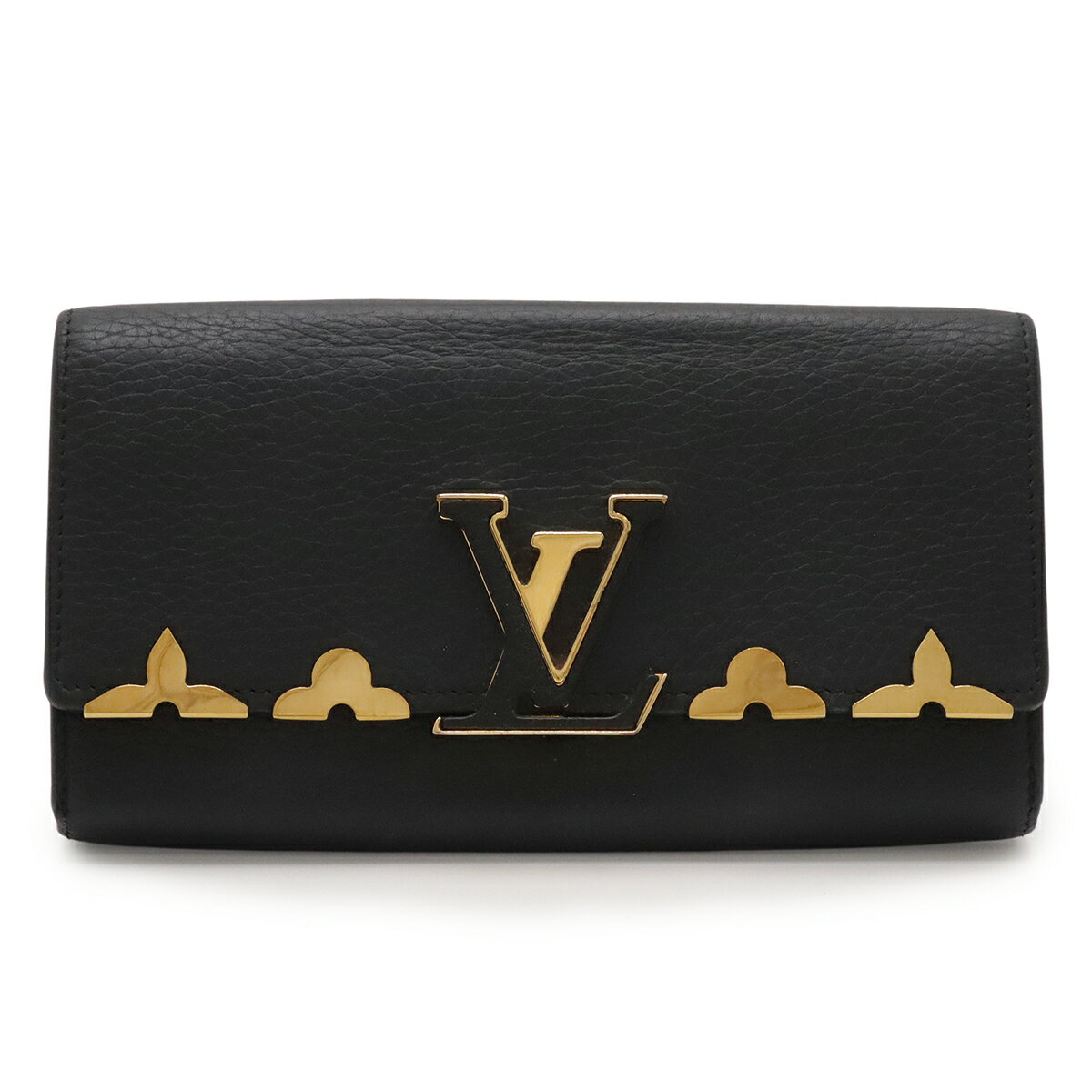 LOUIS VUITTON ルイ ヴィトン ポルトフォイユ カプシーヌ 2つ折り長財布 二つ折り長財布 トリヨンレザー ノワール 黒 ブラック ゴールド金具 M64551 【中古】