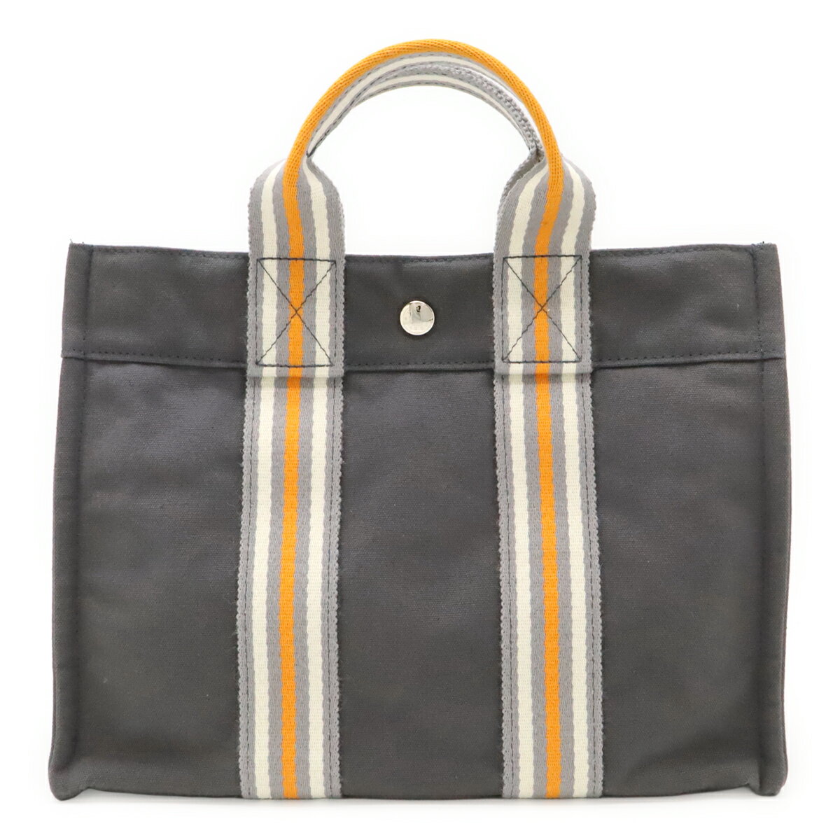 樂天商城 - HERMES エルメス フールトゥMM トートPM トートバッグ ハンドバッグ 2001年 銀座店限定モデル キャンバス グレー オレンジ ホワイト 【中古】