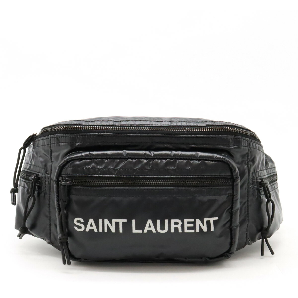 【バッグ】SAINT LAURENT PARIS サン ローラン パリ YSL イブサンローラン NUXX ヌックス ウエストバッグ ボディバッグ ナイロン ブラック 黒 581375 【中古】