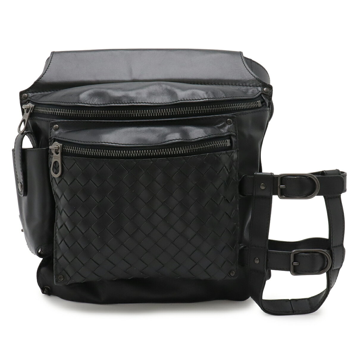 BOTTGA VENETA レザーボディバッグ　ブラック ボッテガヴェネタ BOTTEGAVENETA ボディバッグ 578140 マルコポーロ