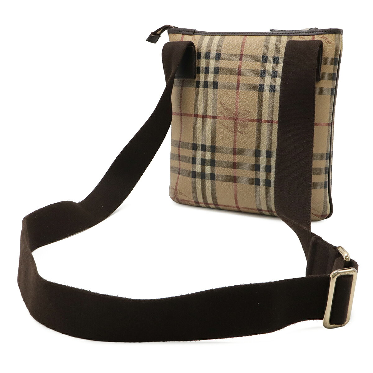 BURBERRY バーバリー ノバチェック チェック柄 ショルダーバッグ ポシェット 斜め掛け PVC レザー ベージュ ブラッ blumin-2-10519189 Blumin 楽天市場店 サンプル画像2