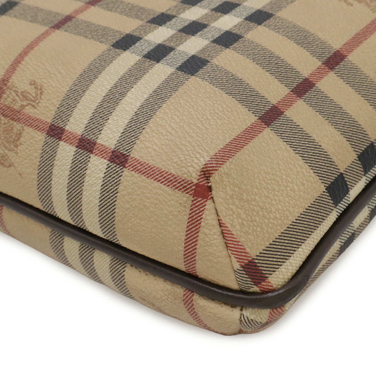BURBERRY バーバリー ノバチェック チェック柄 ショルダーバッグ ポシェット 斜め掛け PVC レザー ベージュ ブラッ blumin-2-10519189 Blumin 楽天市場店 サンプル画像3