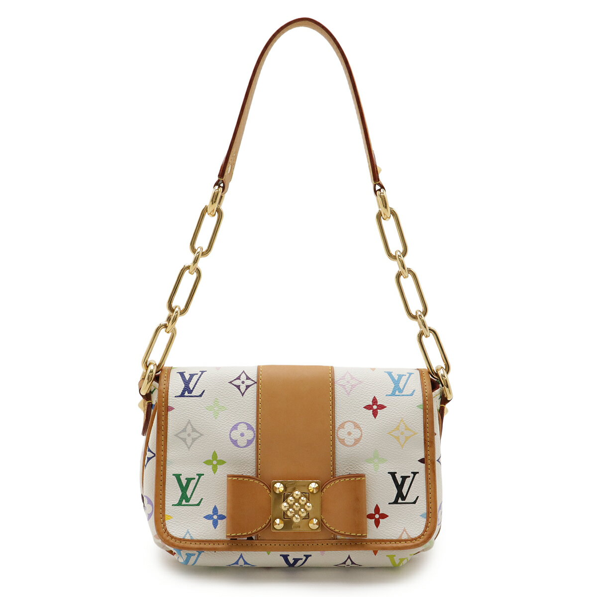 Rakuten - LOUIS VUITTON ルイ ヴィトン モノグラムマルチカラー パティ ショルダーバッグ ワンショルダー チェーンバッグ リボン ブロン 白 ホワイト M40305 【中古】