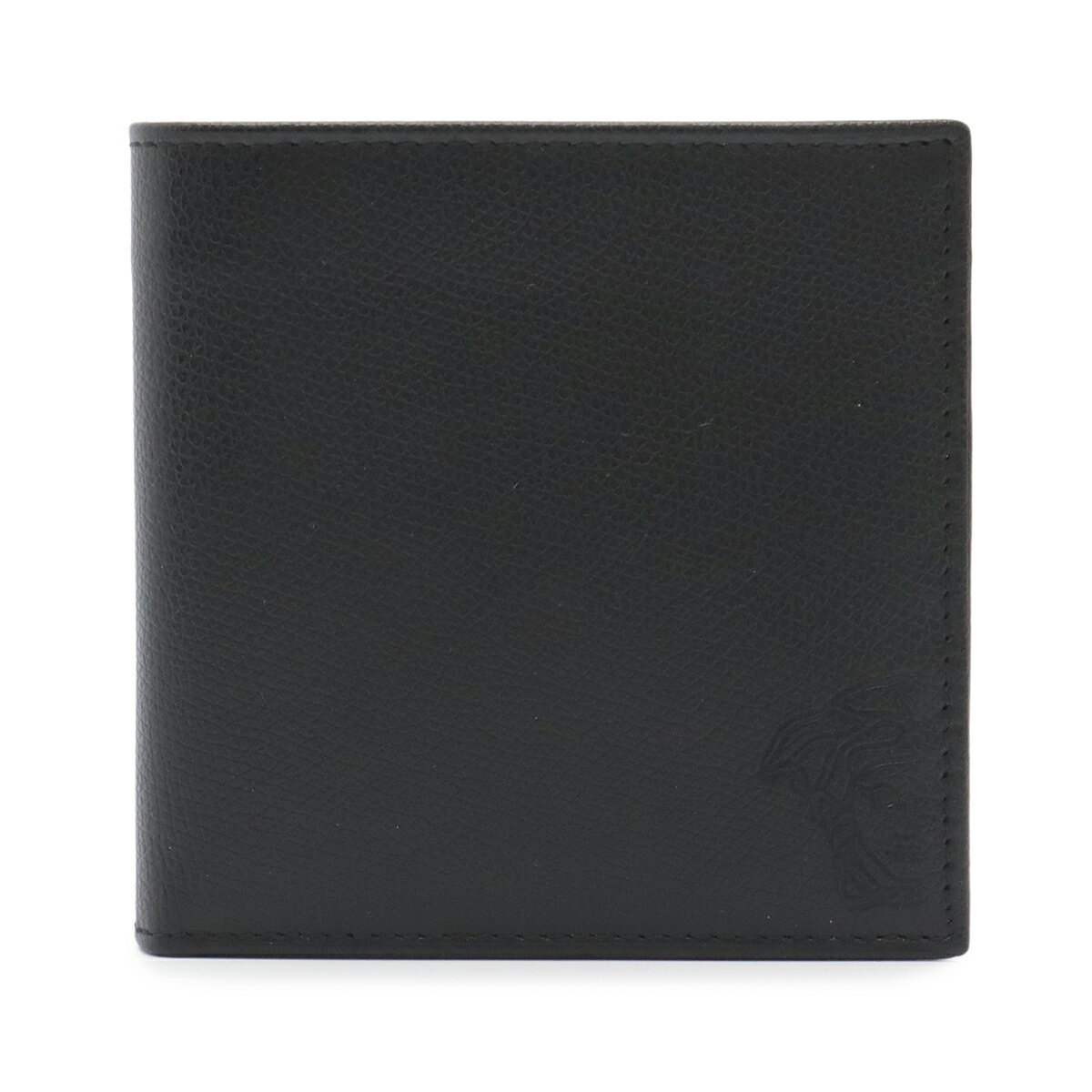 VERSACE - VERSACE ヴェルサーチェ ヴェルサーチ ベルサーチ メドゥーサ メデューサ エンボス 2つ折財布 二つ折り財布 レザー NERO 黒 ブラック PU2467-VGP 【中古】