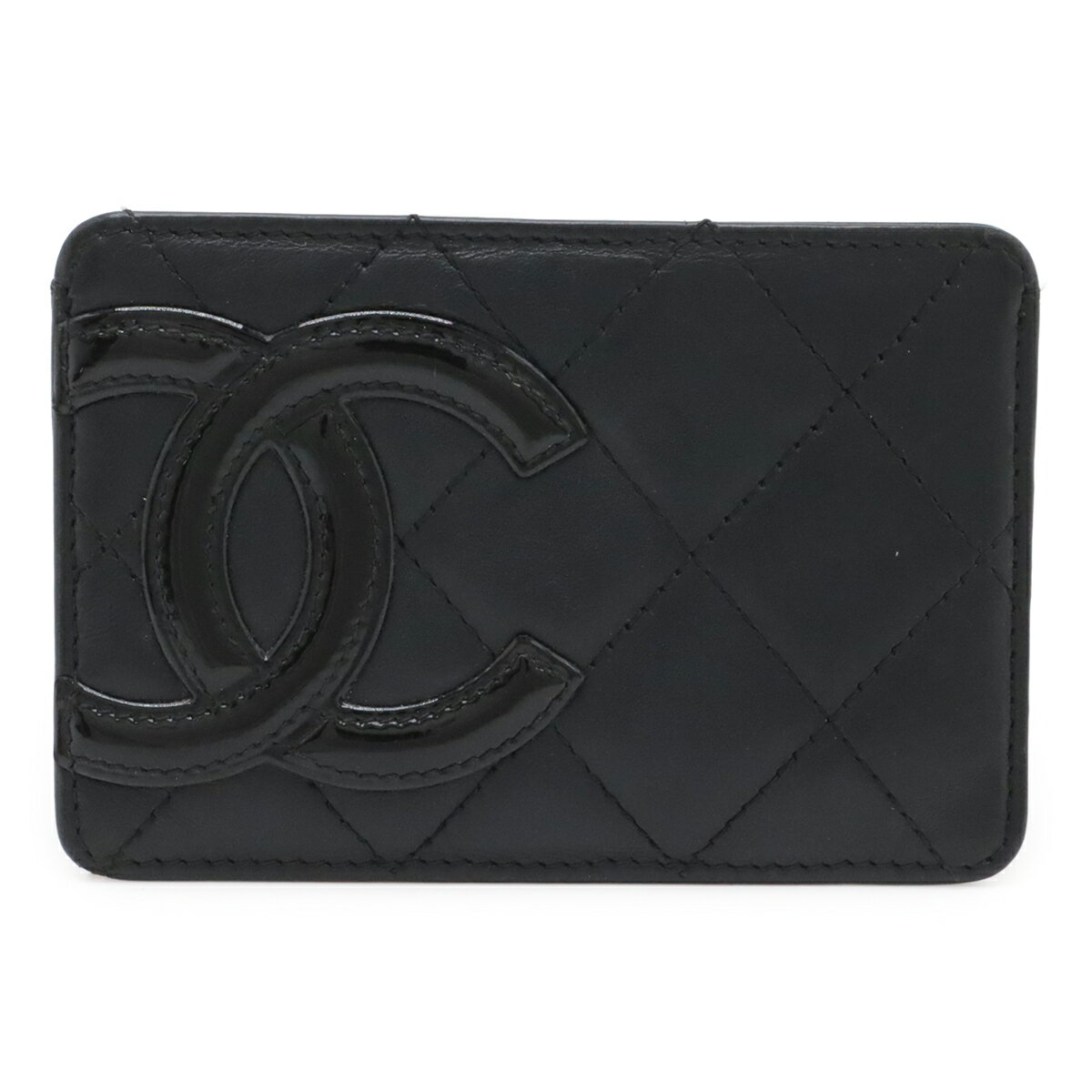 Rakuten - CHANEL シャネル カンボンライン ココマーク カードケース パスケース 名刺入れ レザー エナメル ブラック 黒 ピンク A26725 【中古】