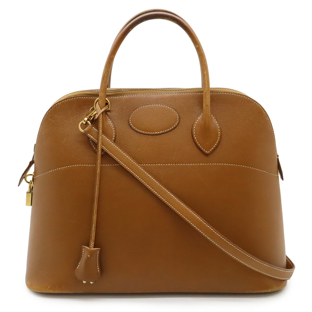 乐天商城 - HERMES エルメス ボリード37 ハンドバッグ 2WAY ショルダーバッグ 肩掛け クシュベル レザー ゴールド 茶 ブラウン ゴールド金具 ○Z刻印 【中古】
