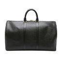 LOUIS VUITTON ルイ ヴィトン エピ キーポル45 ボストンバッグ 旅行用カバン レザー ノワール 黒 ブラック ゴールド金具 M42972 【中古...