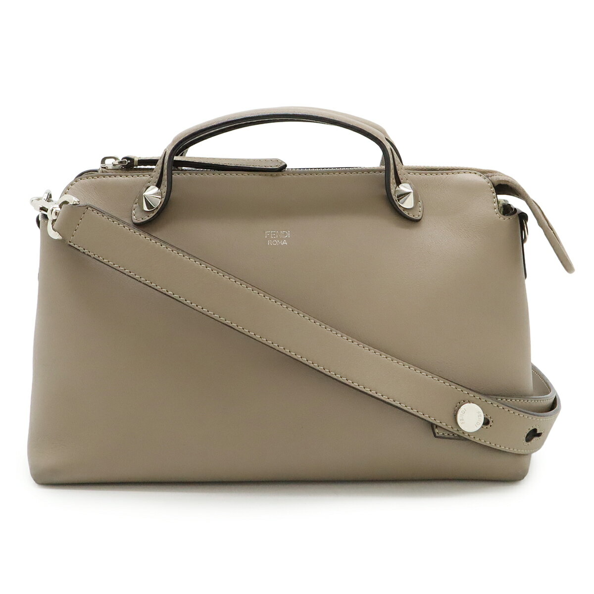 Rakuten - FENDI フェンディ BY THE WAY バイザウェイ ミディアム ハンドバッグ 2WAY ショルダーバッグ レザー グレージュ シルバー金具 8BL146 【中古】
