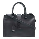 SAINT LAURENT PARIS サン ローラン パリ YSL モノグラム ベイビーカバス ハンドバッグ 2WAY ショルダーバッグ レザー ブラック 黒 400914 【中古】