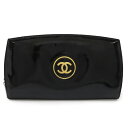 CHANEL シャネル メイクアップ ココマーク ラウンドファスナー 長財布 エナメル パテントレザー ブラック 黒 シルバー金具 A47662 【中古】