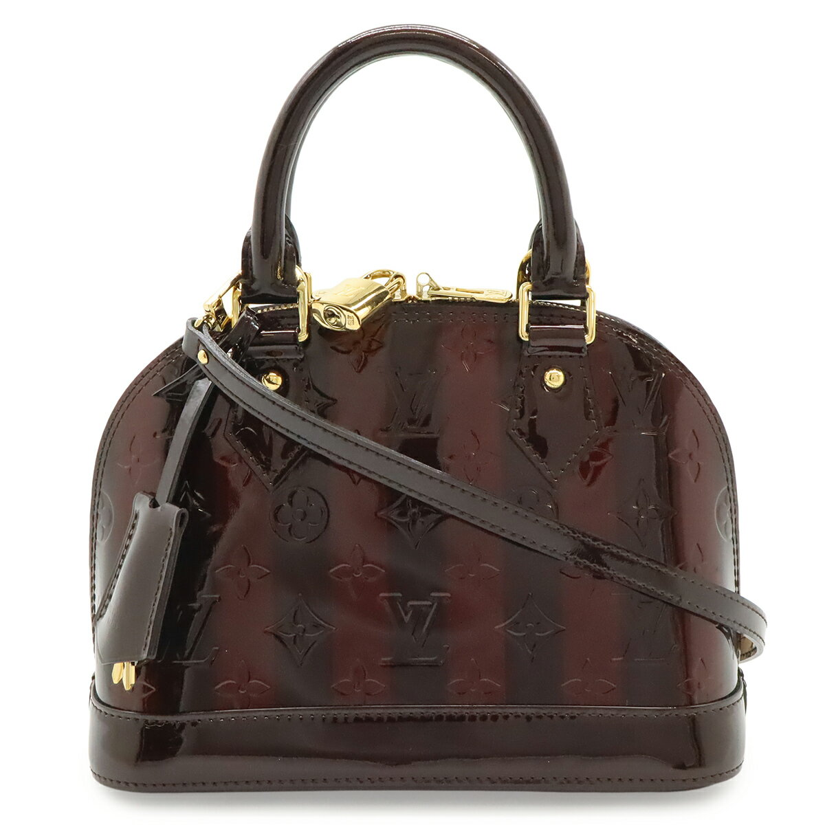 乐天商城 - LOUIS VUITTON ルイ ヴィトン モノグラムヴェルニ レイユール アルマBB ハンドバッグ 2WAY ショルダーバッグ アマラント バレンタイン限定 M91700 【中古】