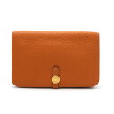HERMES エルメス ドゴン ポッシュ ウエストポーチ ボディバッグ 2WAY クラッチバッグ トゴ レザー オレンジ ゴールド金具 □J刻印 【中古】