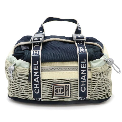 CHANEL シャネル スポーツライン ココマーク ウエストバッグ ボディバッグ 2WAY ハンドバッグ ナイロンキャンバス ネイビー グレー A27892 【中古】 CHANEL シャネル スポーツライン ココマーク ウエストバッグ ボディバッグ 2WAY ハンドバッグ ナイロンキャンバス ネイビー グレー A27892 【中古】