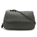 BOTTEGA VENETA ボッテガ ヴェネタ イントレチャート チェーンショルダーバッグ ポシェット 2WAY クラッチバッグ ポーチ レザー グレー 31...