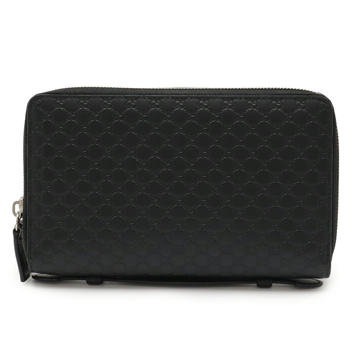 GUCCI グッチ マイクログッチシマ トラベルケース クラッチバッグ オーガナイザー 長財布 レザー ブラック 黒 アウトレット品 449246 【中古】