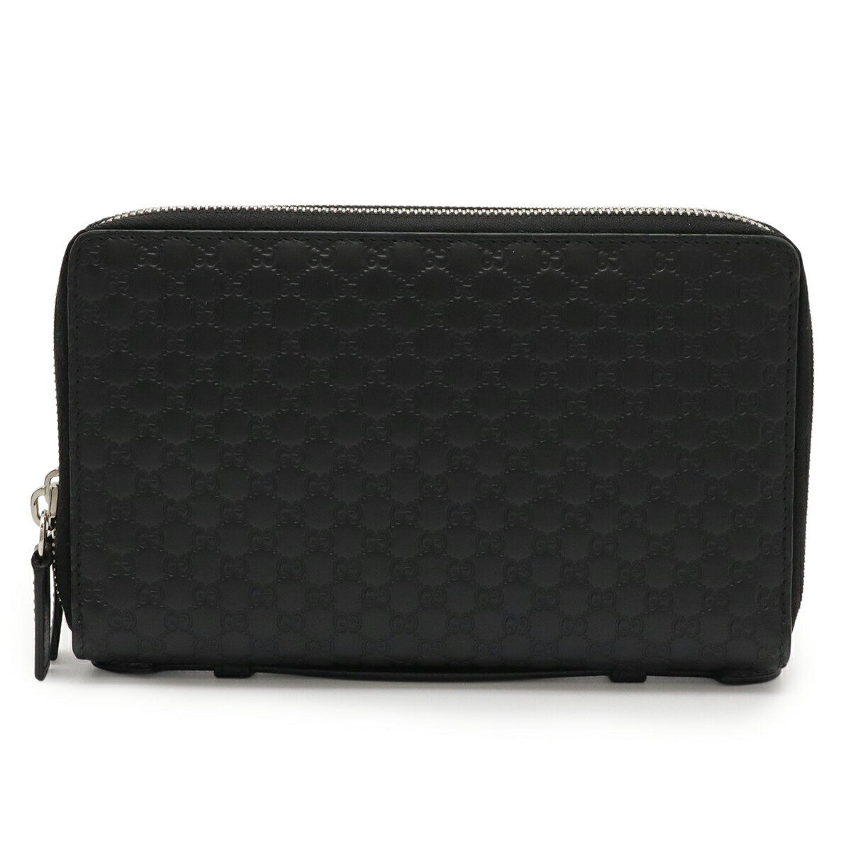 GUCCI グッチ マイクログッチシマ トラベルケース クラッチバッグ オーガナイザー 長財布 レザー ブラック 黒 アウトレット品 449246 【中古】