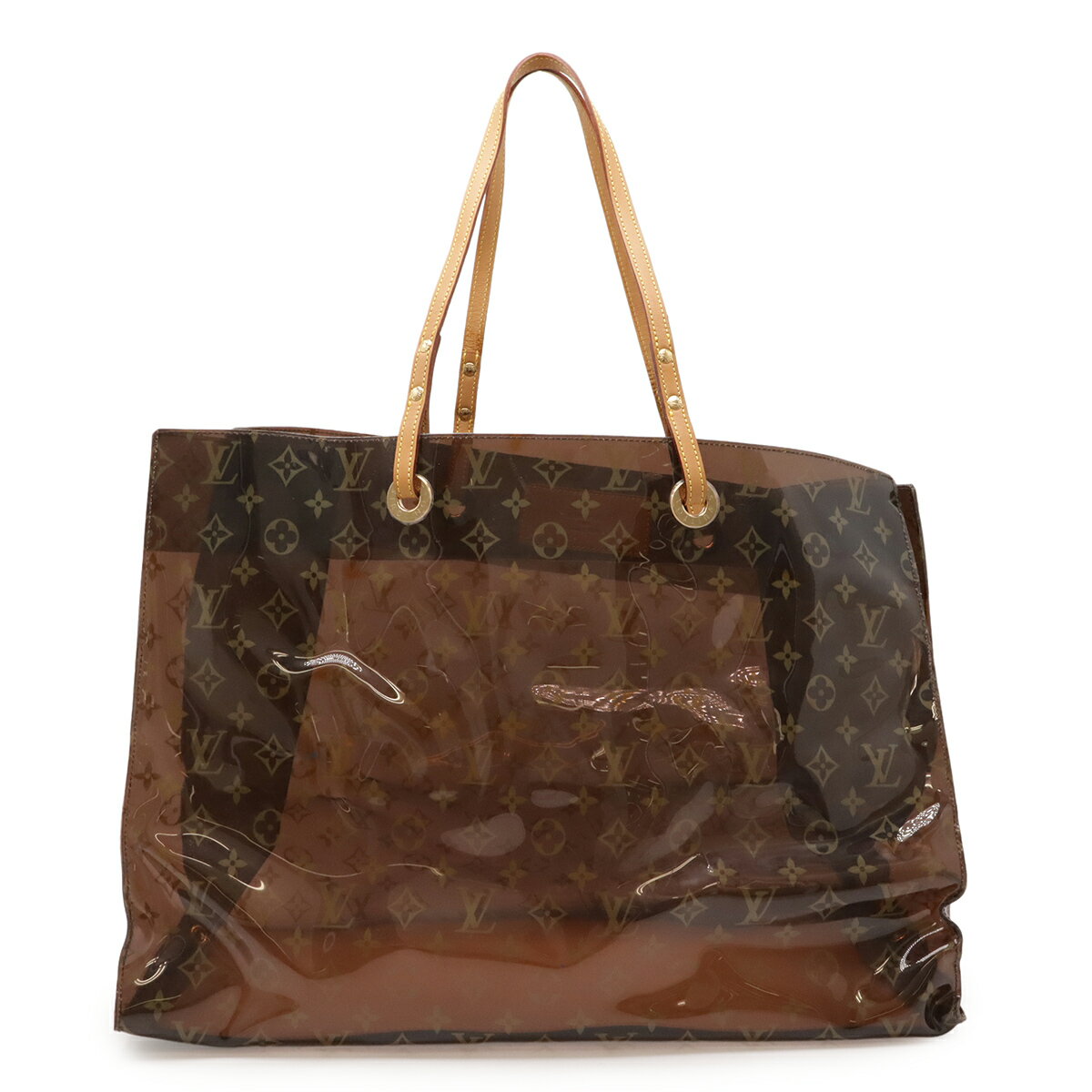 LOUIS VUITTON ルイ ヴィトン モノグラムビニール カバ クルーズ トートバッグ ショルダーバッグ ビーチバッグ クリアブラウン ポーチ欠品 M50500 【中古】