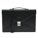 LOEWE ロエベ アナグラム ブリーフケース ビジネスバッグ 書類カバン ハンドバッグ レザー ブラック 黒 シルバー金具 【中古】