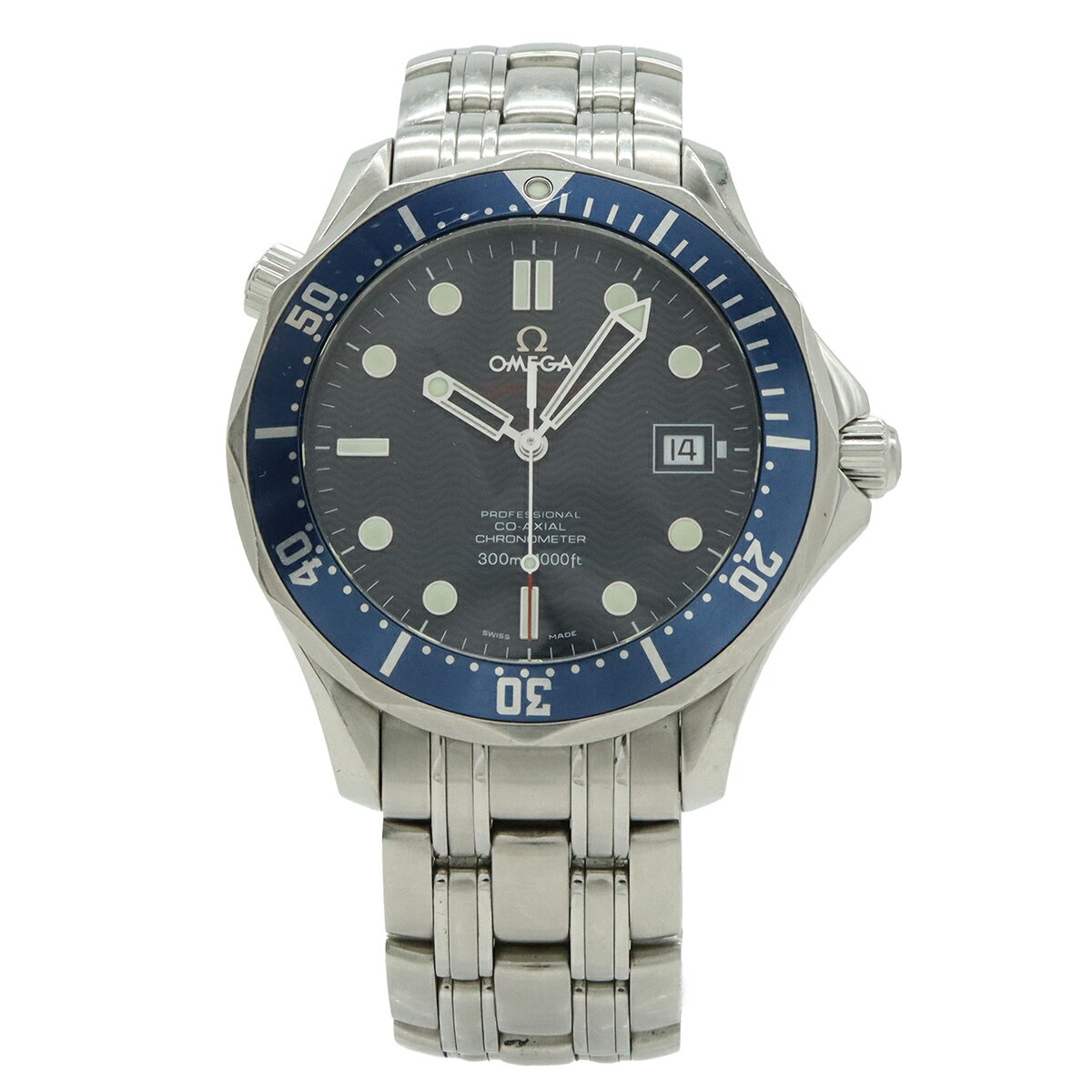 OMEGA オメガ シーマスター コーアクシャル クロノメーター 300m防水 ブルー文字盤 メンズ AT オートマ 腕時計 2220.80 【中古】