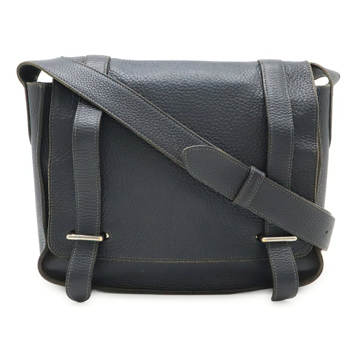乐天商城 - HERMES エルメス スティーブ カポラル27 ショルダーバッグ メッセンジャーバッグ 斜め掛け トリヨンクレマンス レザー ブラックネイビー系 【中古】