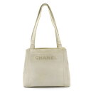 CHANEL シャネル ロゴ トートバッグ ショルダーバッグ セミショルダー 肩掛け キャビアスキン レザー オフホワイト 白 ゴールド金具 【中古】(4)