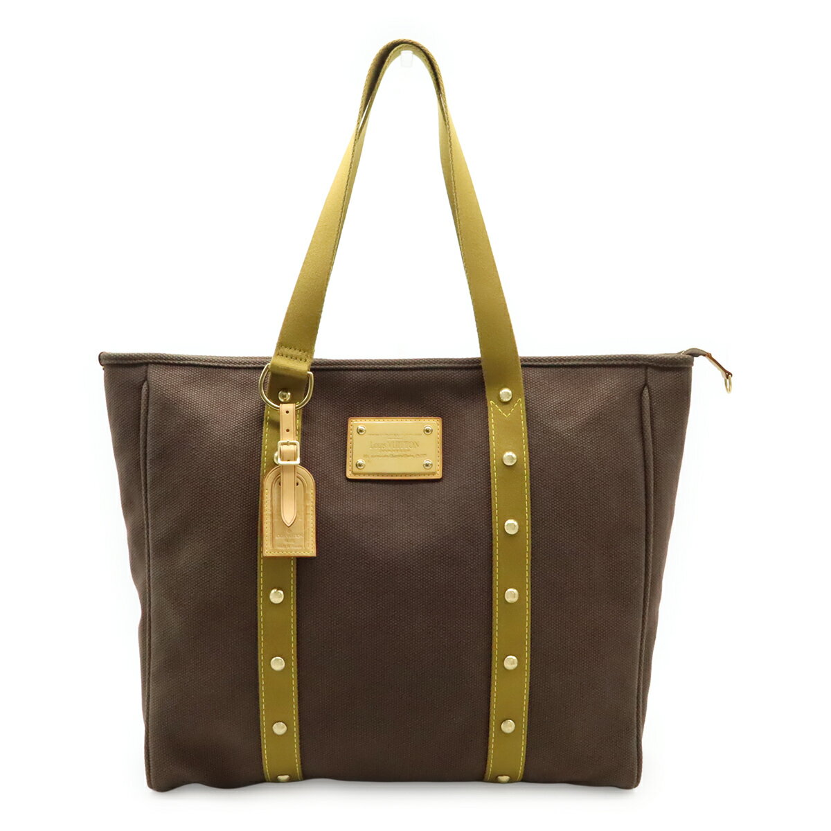 LOUIS VUITTON ルイ ヴィトン アンティグア カバGM トートバッグ ラージトート ショルダーバッグ キャンバス ブラン 茶 ブラウン カーキ M40083 【中古】