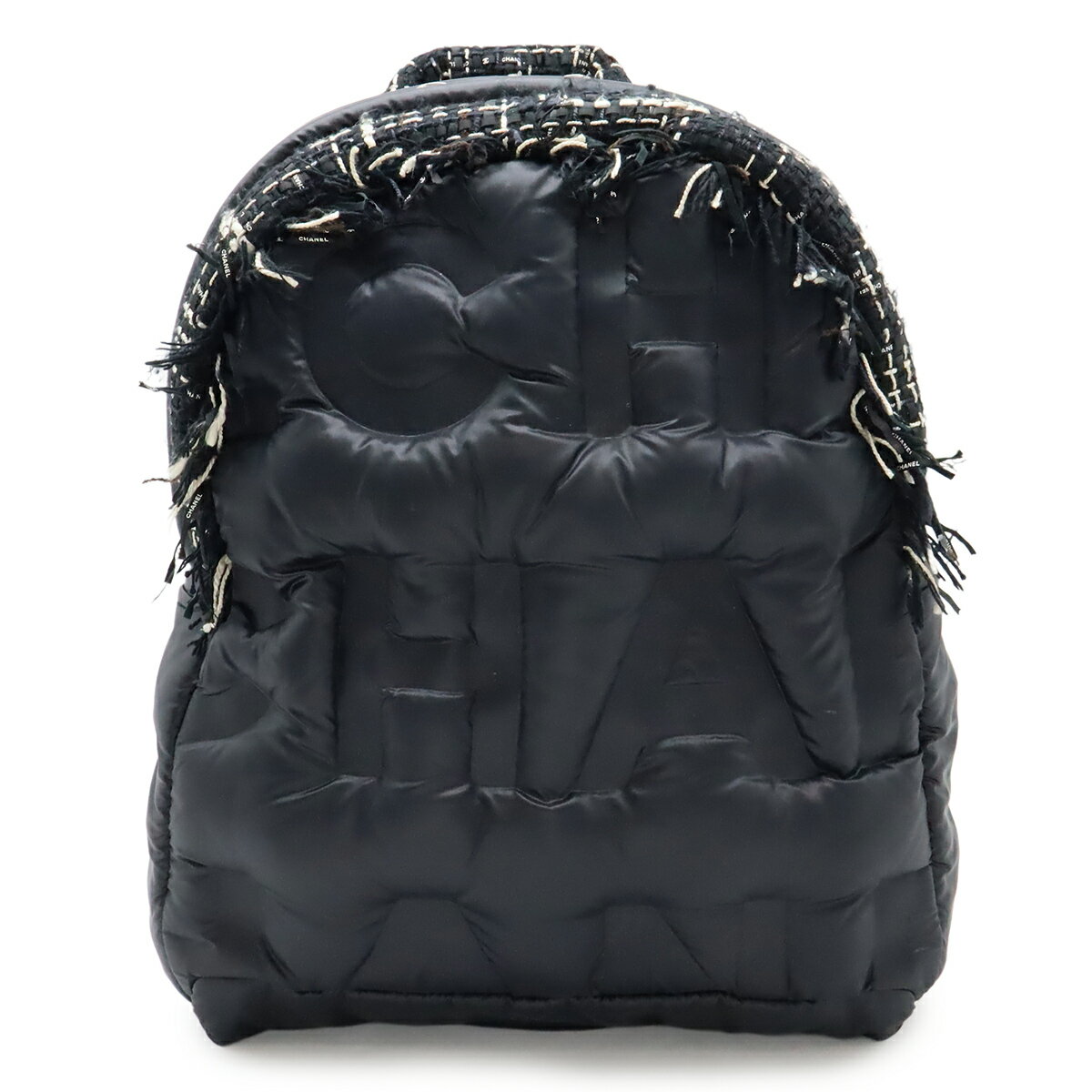 極美品 CHANEL シャネル ツイード バックパック ミニ リュック 17番台 ツイード レザー ネイビー シルバー金具 中古 4b008869 CHANEL - 極美品 CHANEL シャネル ツイード バックパック ミニ