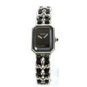 CHANEL シャネル プルミエール ブラック文字盤 Sサイズ SS 革 レディース 腕時計 H0451 【中古】