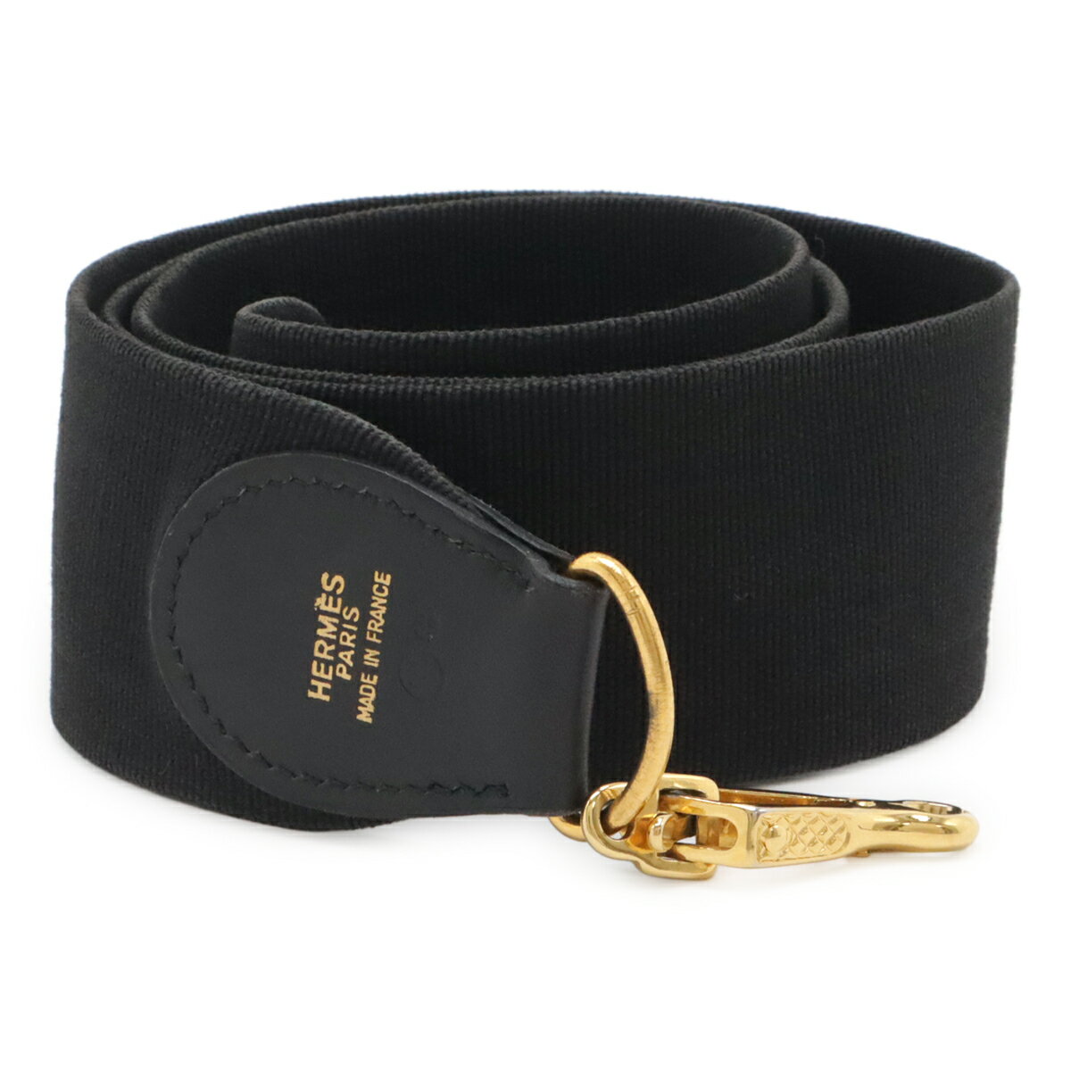 Rakuten - HERMES エルメス エヴリン エブリン用 ショルダーストラップ レザー ブラック 黒 ゴールド金具 ○W刻印 【中古】