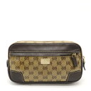 GUCCI グッチ GGクリスタル ウエストバッグ ウエストポーチ ボディバッグ レザー PVC カーキベージュ ダークブラウン 茶 アウトレット品 336672 【中古】(4)