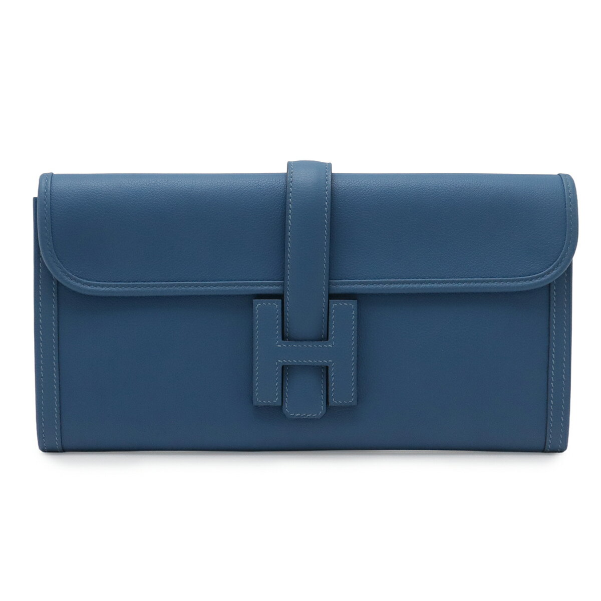 HERMES - HERMES エルメス ジジェ エラン29 クラッチバッグ セカンドバッグ ビジネスバッグ ヴォーエプソン レザー ブルー 青 C刻印 【中古】