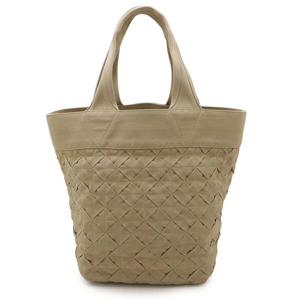 BOTTEGA VENETA ボッテガ ヴェネタ イントレチャート ライト ウェビング トートバッグ ラージ ショルダーバッグ ポリプロピレン ベージュ 667277 【中古】