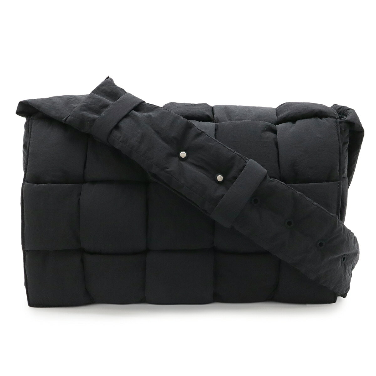 乐天商城 - BOTTEGA VENETA ボッテガ ヴェネタ マキシ イントレチャート パデッドテック カセット ショルダーバッグ ナイロン ブラック 黒 690133 【中古】
