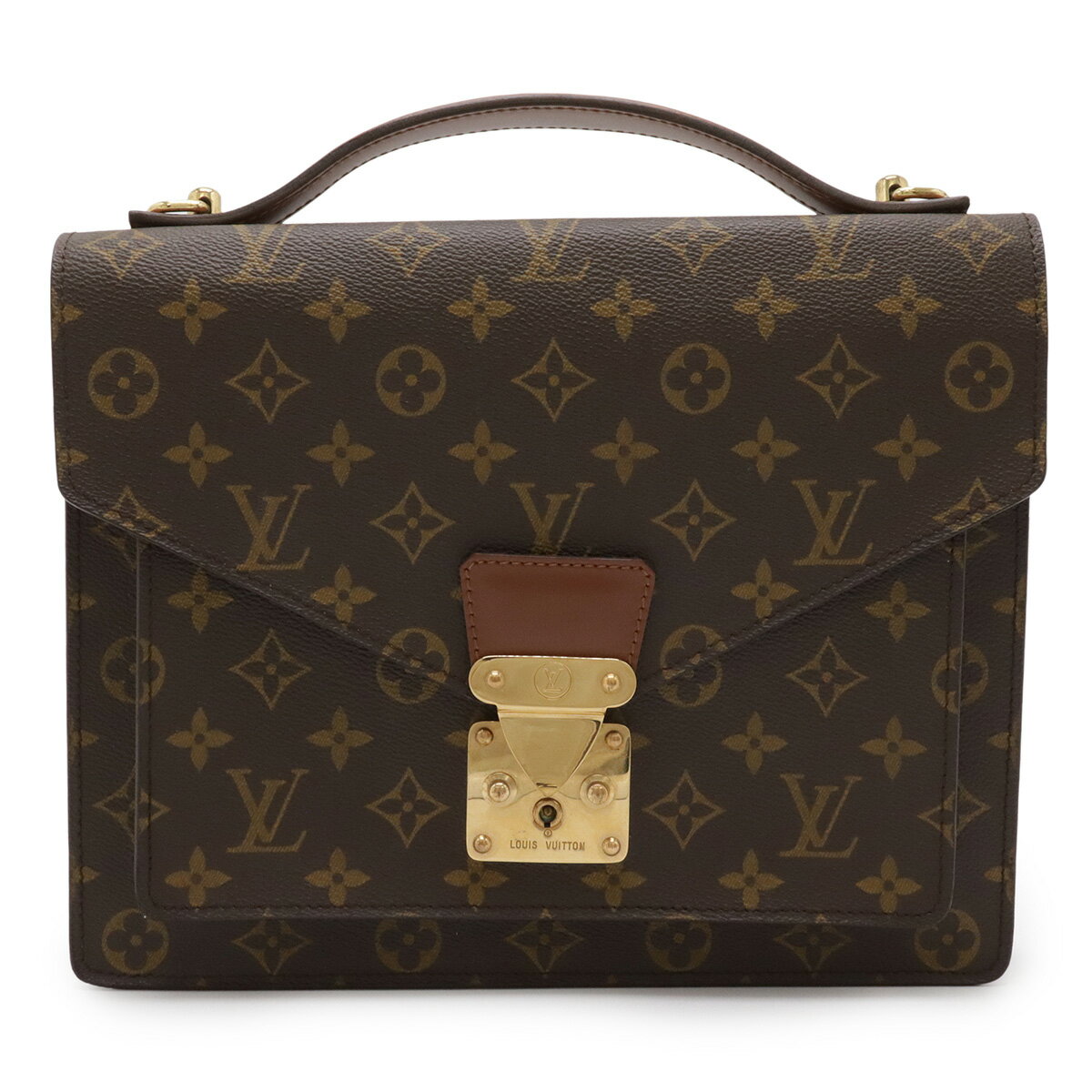 LOUIS VUITTON ルイ ヴィトン モノグラム モンソー28 セカンドバッグ ハンドバッグ ビジネスバッグ ショルダーストラップ欠品 M51185 【中古】