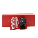 Baccarat バカラ まねき猫 招き猫 ラッキーキャット 2点セット クリスタル オブジェ 置物 インテリア オーナメント 2607787 2607786 ...