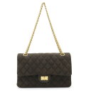 CHANEL シャネル マトラッセ ショルダーバッグ チェーンショルダー スエード チャコールグレー ゴールド金具 A11444 【中古】