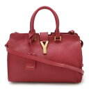 SAINT LAURENT PARIS サン ローラン パリ YSL イブサンローラン Yライン プチカバス ハンドバッグ 2WAY ショルダー レザー フュー...