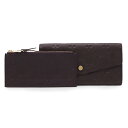 LOUIS VUITTON ルイ ヴィトン モノグラムアンプラント ポルトフォイユ キュリユーズ 2つ折長財布 フラップウォレット オーブ ダークパープル M6...