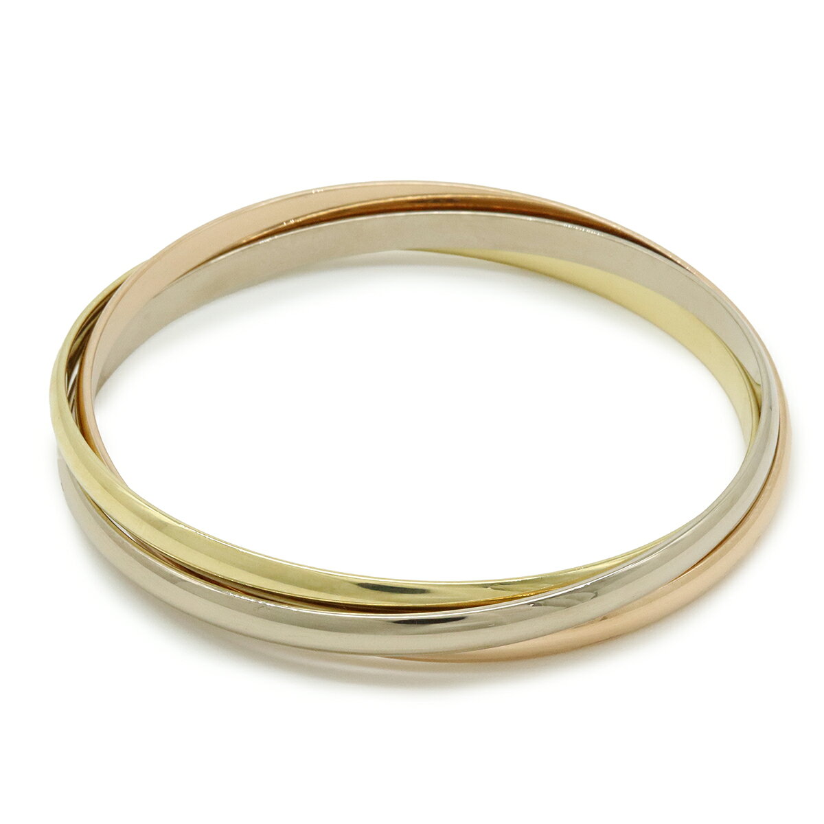 Cartier カルティエ トリニティ ブレスレット バングル スリーカラー K18 750 YG WG PG イエロー ホワイト ピンク ゴールド 【中古】