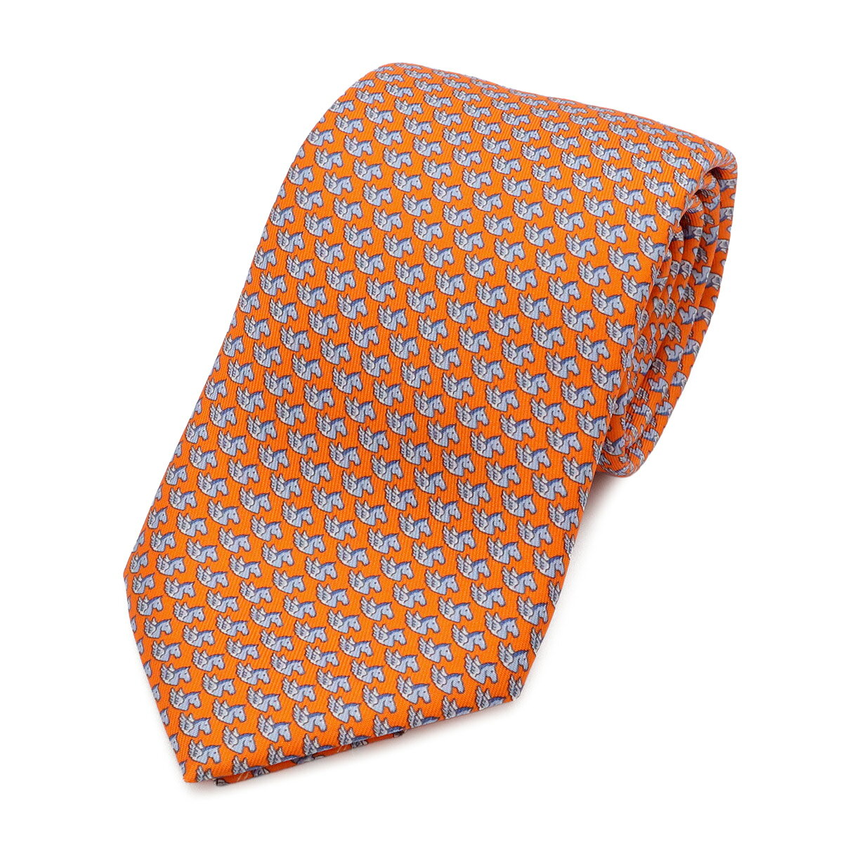 HERMES エルメス クラヴァット ツイルビー ネクタイ ペガサス フライアス 総柄 シ...