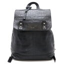 SAINT LAURENT PARIS サン ローラン パリ イブサンローラン サックドジュール スープル バックパック リュックサック クロコ型押し ブラック...
