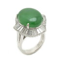 翡翠 ヒスイ ジェイダイト ダイヤモンド リング 指輪 Pt プラチナ D2.0ct J16.15ct #12 12号 【中古】