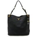 PRADA プラダ VIT.DAINO ショルダーバッグ ワンショルダー セミショルダー 肩掛け レザー NERO 黒 ブラック ゴールド金具 BR4892 【...