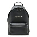 BALENCIAGA バレンシアガ エブリデイ ロゴ バックパック リュックサック デイパック レザー ブラック 黒 ホワイト 白 552374 【中古】
