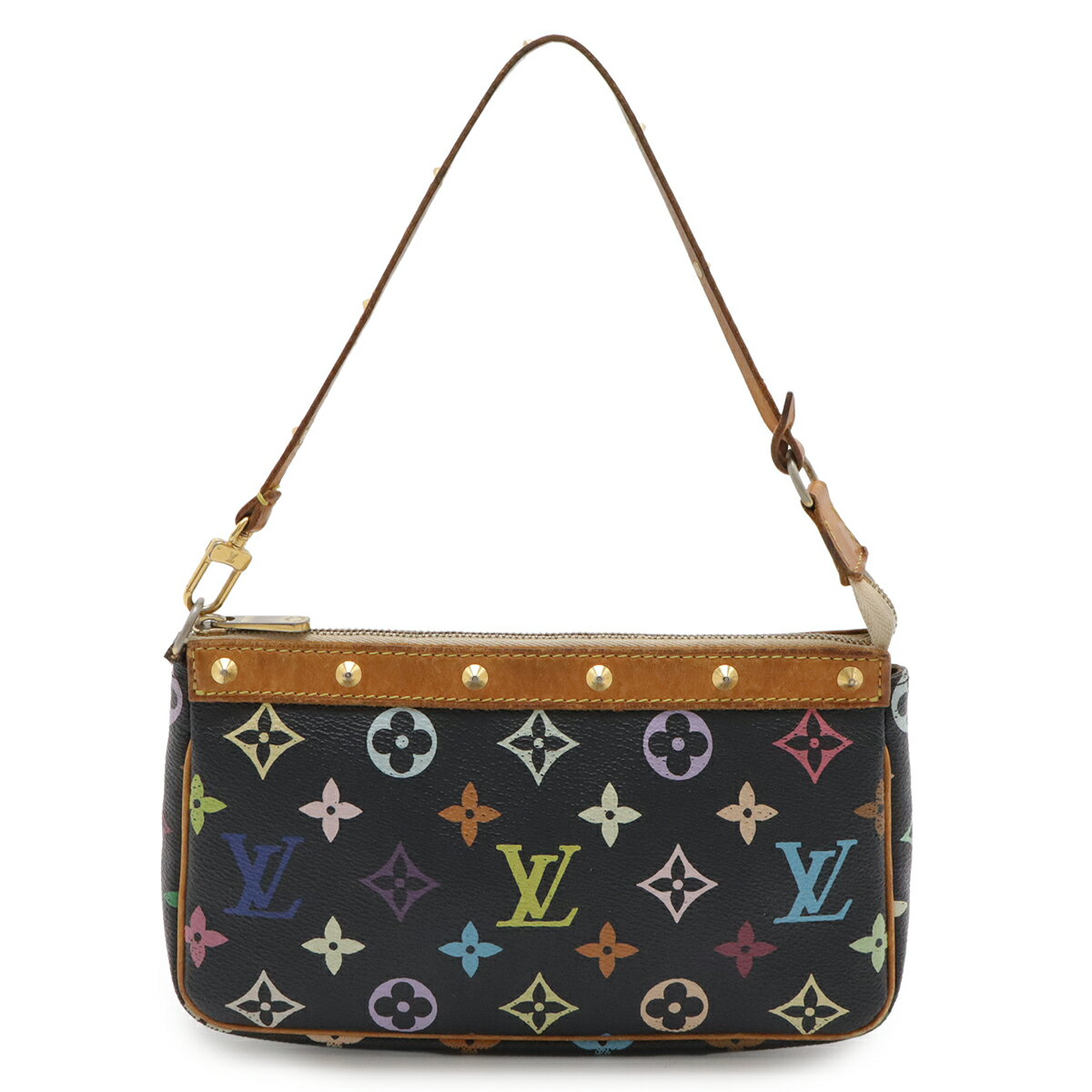 LOUIS VUITTON ルイ ヴィトン モノグラムマルチカラー ポシェット アクセソワール アクセサリーポーチ 小物入れ ノワール 黒 ブラック M92648 【中古】