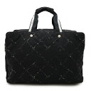 CHANEL シャネル 旧トラベルライン ボストンバッグ トラベルバッグ 旅行カバン ナイロン ブラック 黒 レッド 赤 【中古】