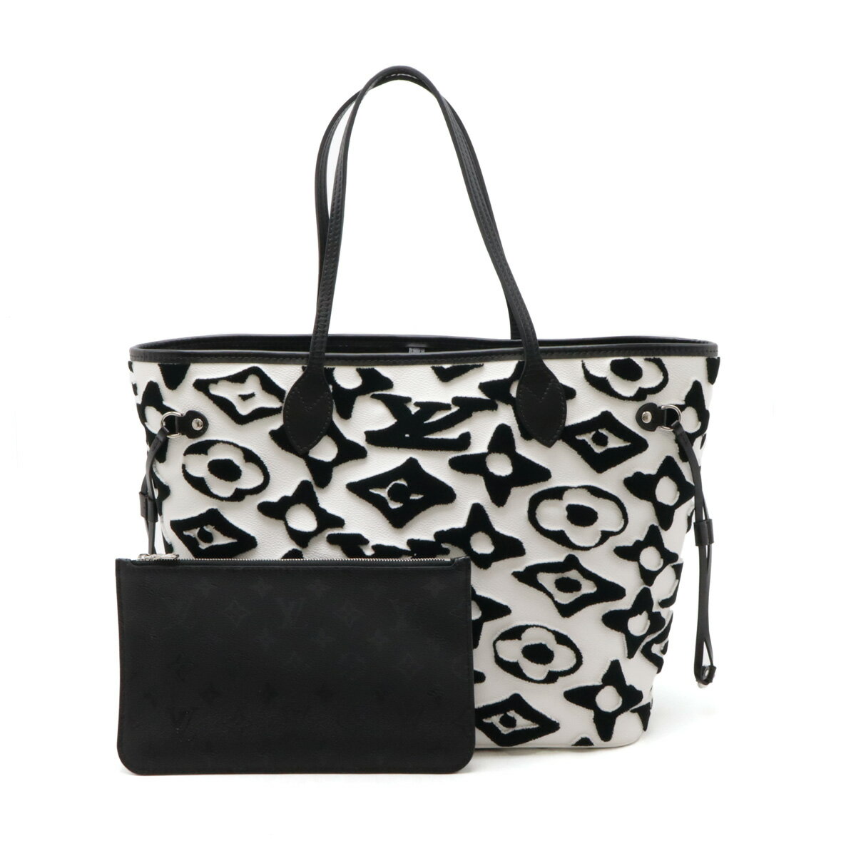 Rakuten - LOUIS VUITTON ルイ ヴィトン LV×UF ネヴァーフルMM トートバッグ ショルダーバッグ 肩掛け ブラック 黒 ホワイト 白 ポーチ付き M45564 【中古】