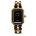 CHANEL シャネル プルミエール Sサイズ GP 革 レディース 腕時計 ゴールド H0001 【中古】
